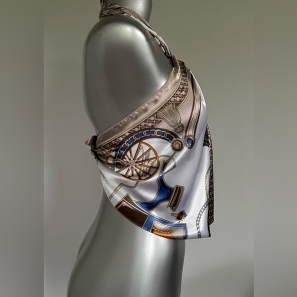 🆕Luxury Satin  Scarf Top - Picture 2 of 13